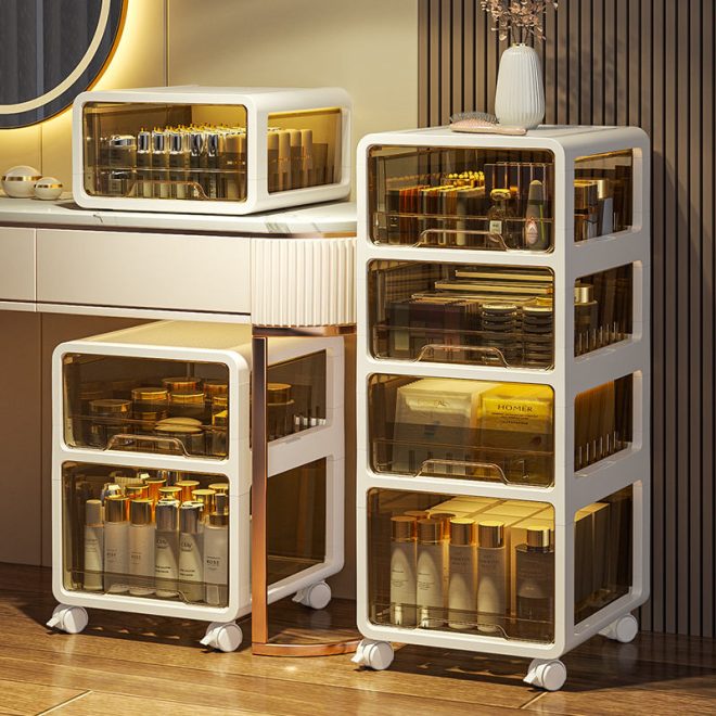 Cosmetic Box with Drawers, Plastic Storage Box, Drawer Organizer Cabinet - Image 2