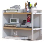 Iron Desk Organizer, Steel Desktop Storage Rack, Book Shelf Organizer for Study Desk, Dormitory, Office, Display Stand - Image 2