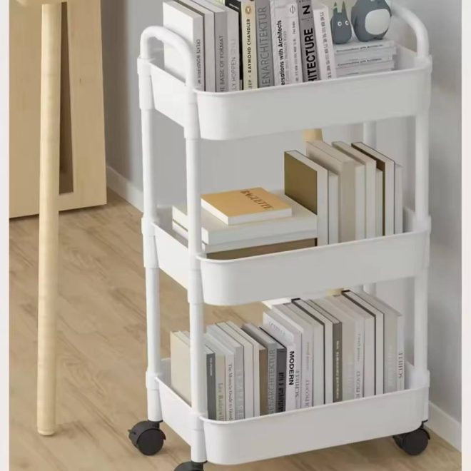 Home Use Multi-layer Small Trolley Storage Rack, Floor-standing Organizer - Image 2