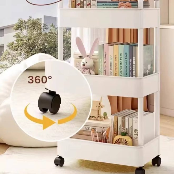 Home Use Multi-layer Small Trolley Storage Rack, Floor-standing Organizer - Image 3