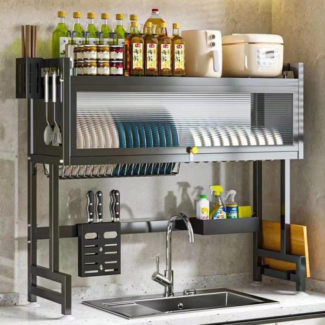Kitchen Sink Rack, Dish and Plate Storage, Draining Organizer - Image 3
