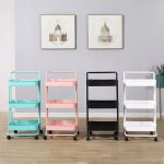 Nordic Small Trolley Storage Rack with Baskets, Rotatable - Image 2
