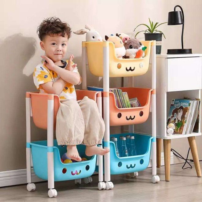 Children's Multi-layer Movable Bookshelf, Storage Rack for Toys and Books, Home Organizer - Image 5