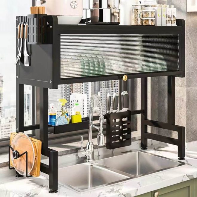 Kitchen Sink Rack, Dish and Plate Storage, Draining Organizer